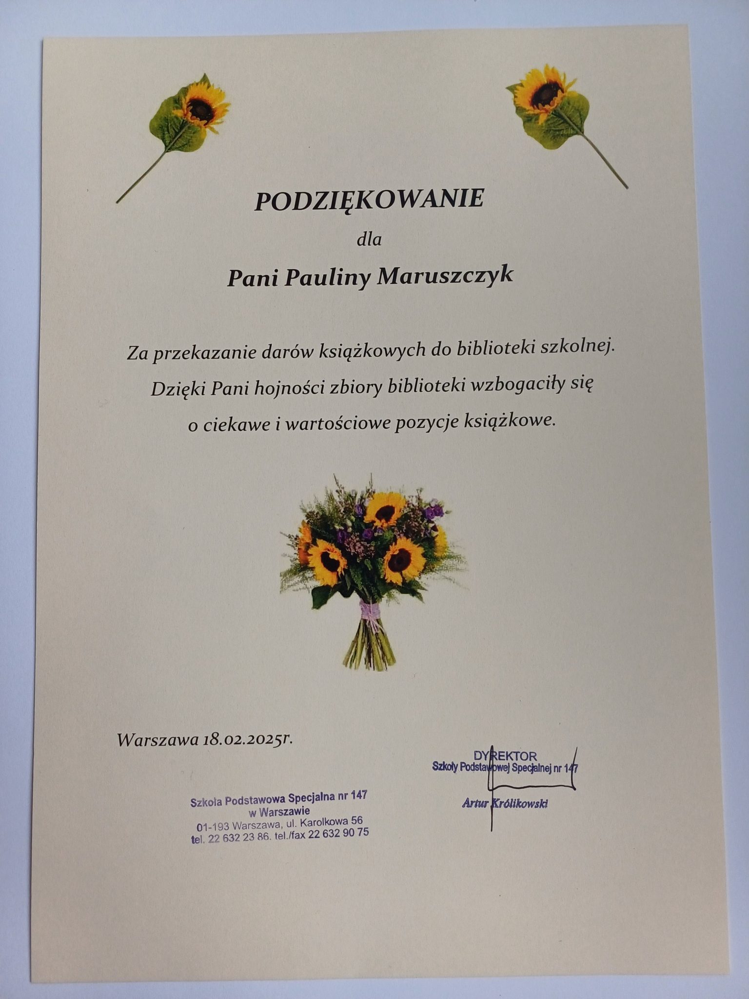 PODZIĘKOWANIE