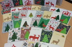 Prezentacja kartek bożonarodzeniowych dla Powstańców Warszawskich 