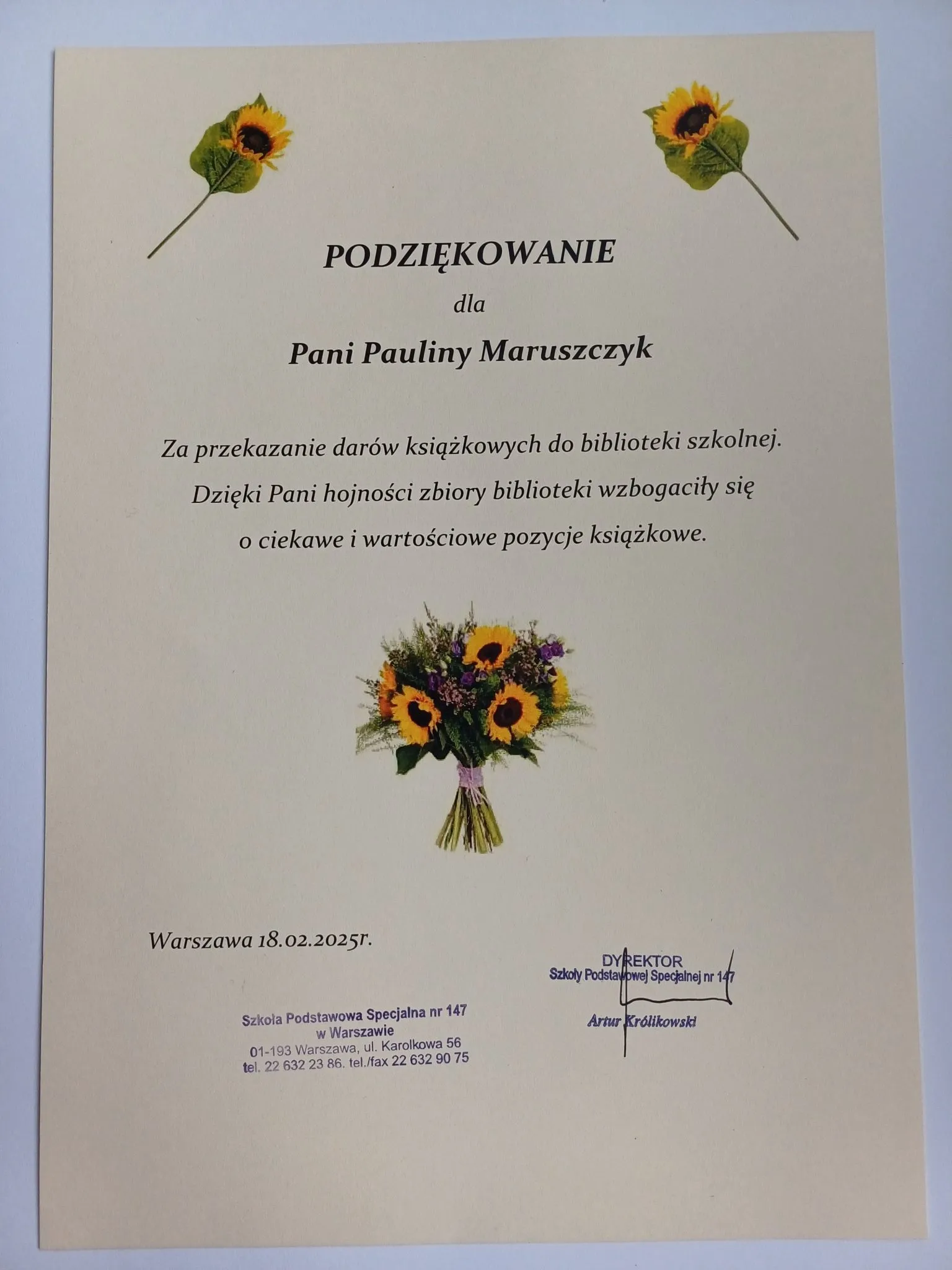 PODZIĘKOWANIE