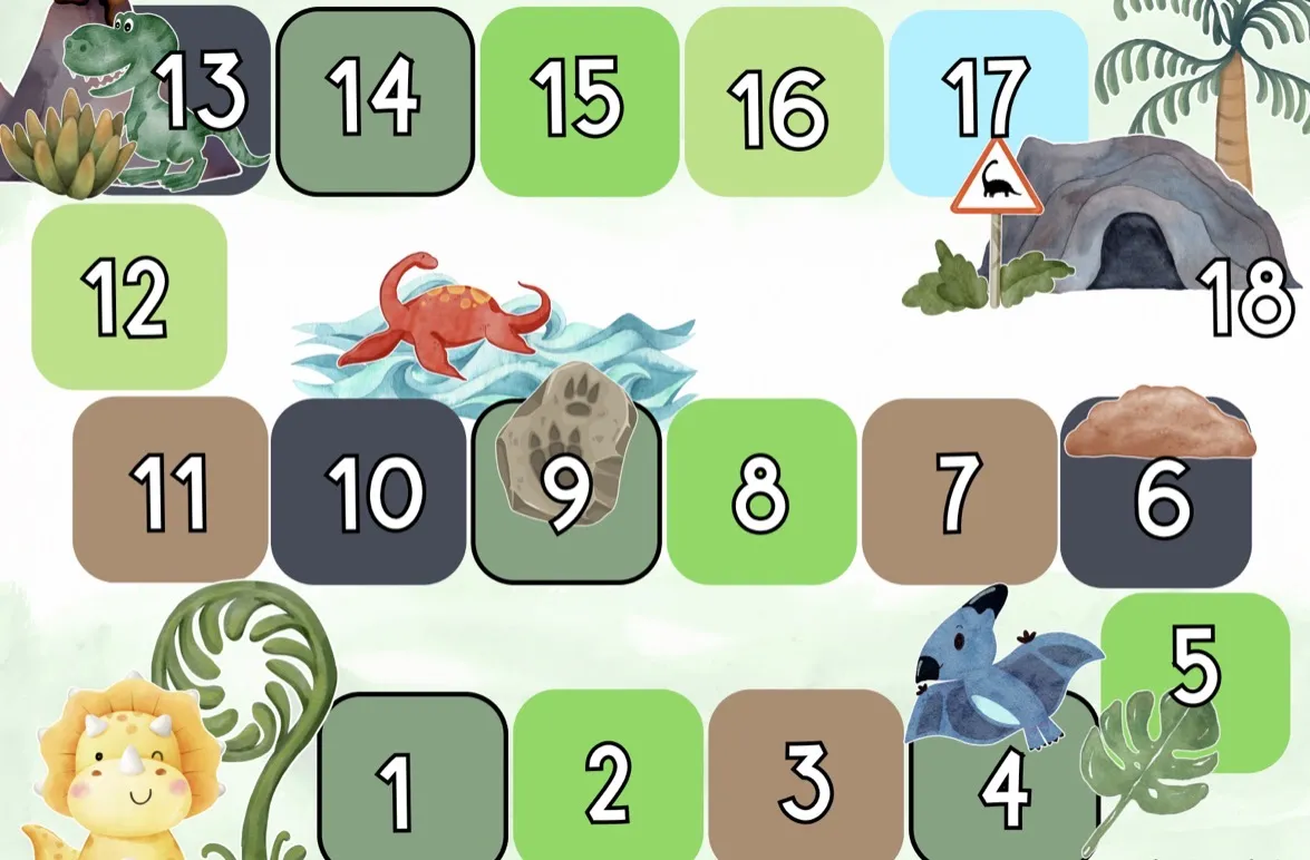 Gra planszowa dino-droga