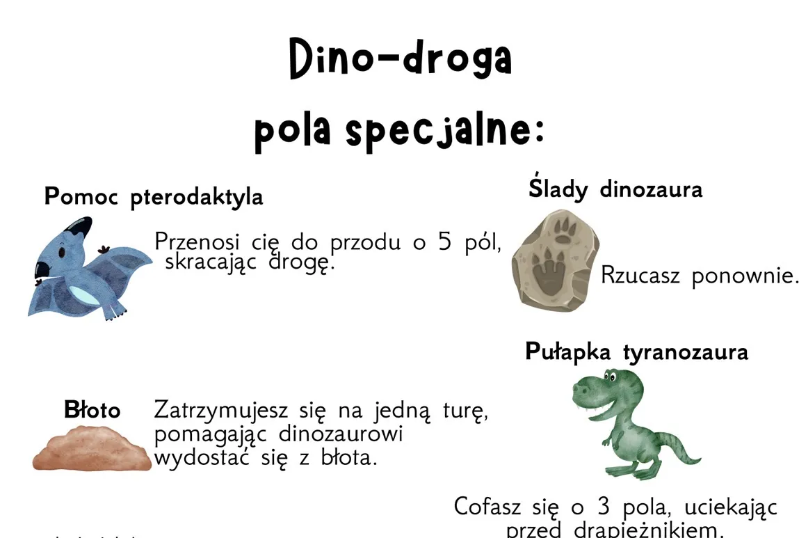Gra planszowa dino-droga