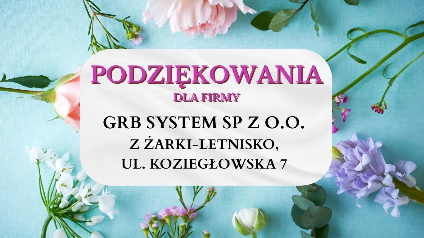 podziekowania dla sponsora